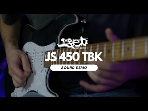 JET JS-450-TBK Flame Top HSS Electric Guitar - Transparent Black